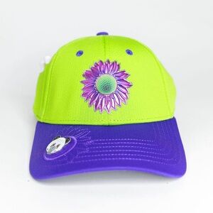 NEW BONK Lime Green Purple Adjustable Golf Hat